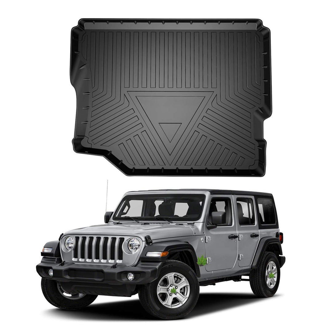 YEE PIN Kofferraummatte Kompatibel mit Jeep Wrangler JL 2018-2022 (4-Sitzer), Gummi Kofferraumwanne