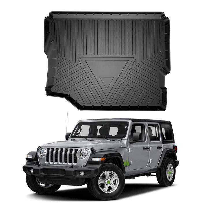 YEE PIN Kofferraummatte Kompatibel mit Jeep Wrangler JL 2018-2022 (4-Sitzer), Gummi Kofferraumwanne