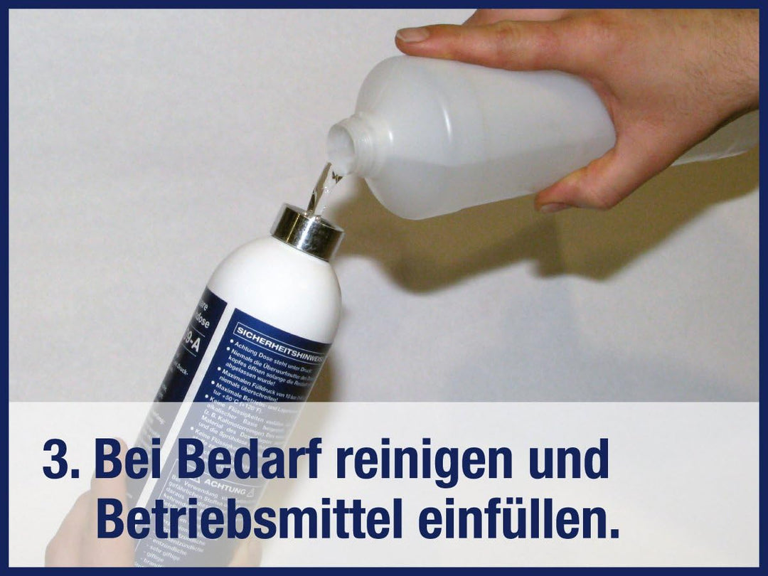 Rotek wiederbefüllbare Sprühflasche inkl. 4 Düsen - einfach Mittel einfüllen, mit Druckluft befüllen