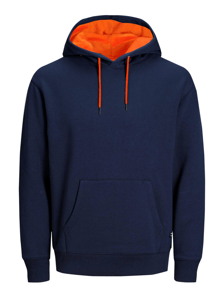 JACK & JONES Male Kapuzenpullover RDD Logo Kapuzenpullover S Navy Blazer (Shocking Orange/Reg), S Na