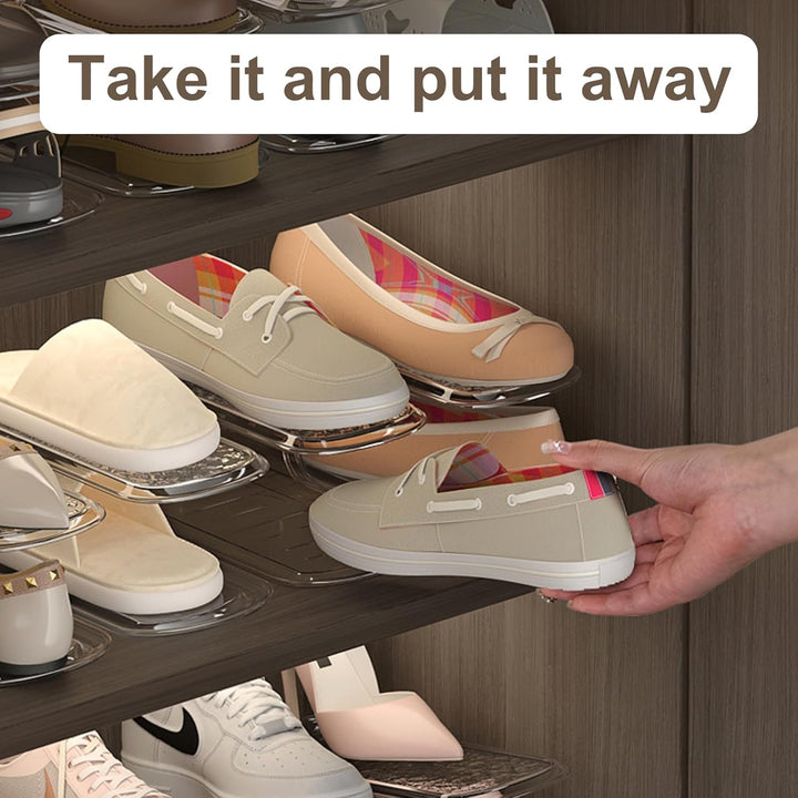 Dokeno 8 Stück Schuhstapler, Schuhorganizer, Schuhaufbewahrung Platzsparend, Schuh Organizer, Einste