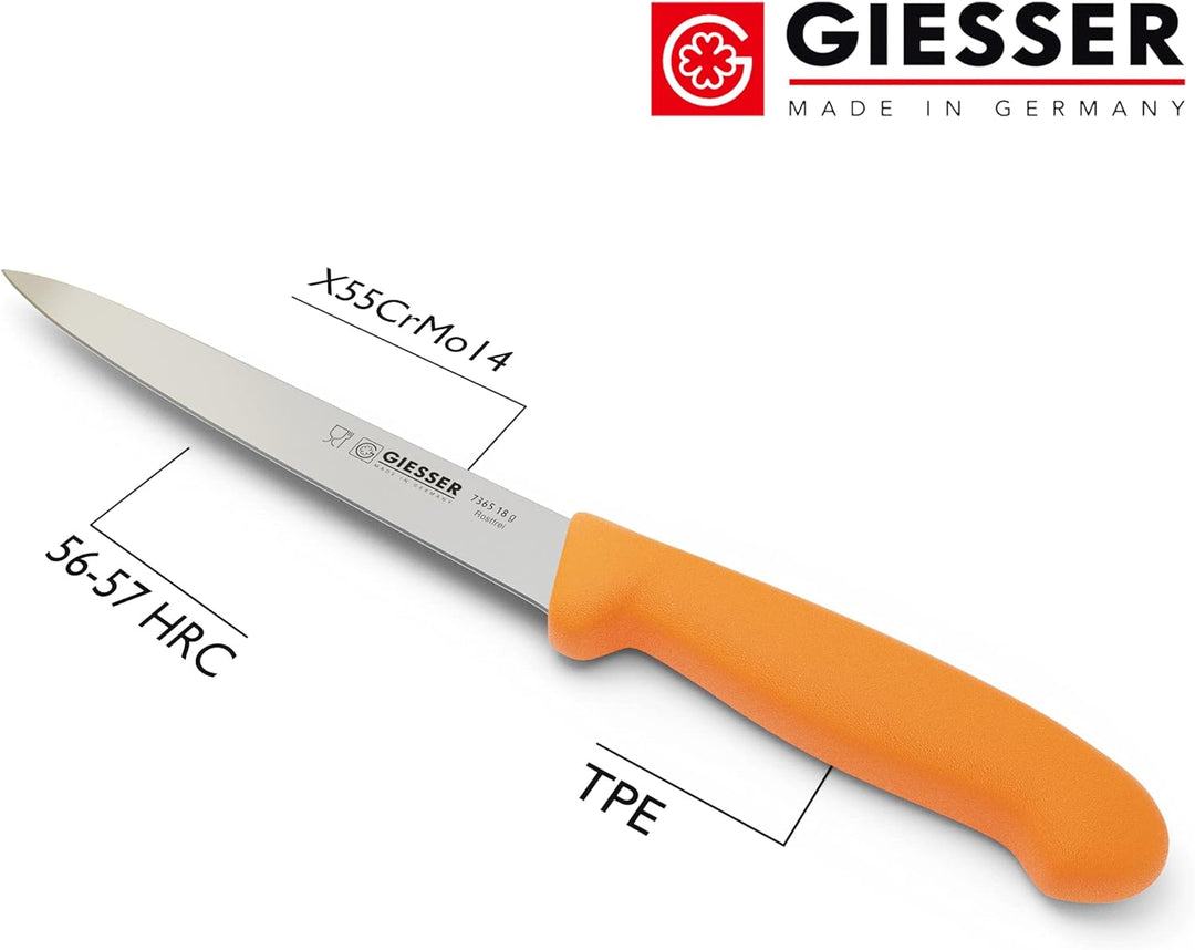 Giesser seit 1776 - Made in Germany - Filiermesser orange, Basic Orange, Klinge 18 cm, rutschfest, F