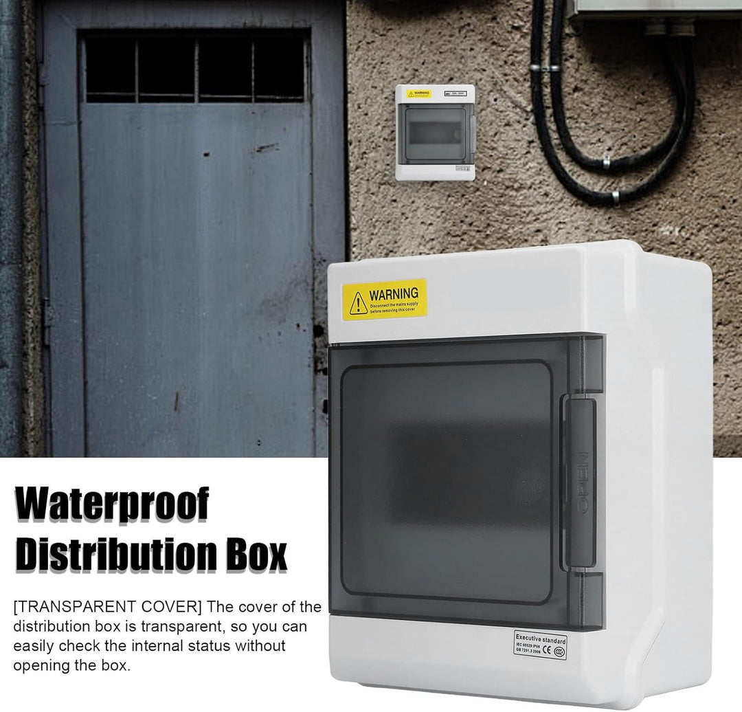 IP66 wasserdichter Verteilerkasten 6-Wege-DIN-Schienen-Elektronik-Anschlussgehäuse mit transparenter