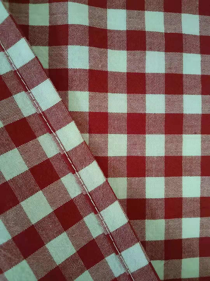 Yaland Vorhänge mit Karo-Muster Landhausstil Gardinen Karo-grösse 1x1cm Wohnzimmer Gardinenschals mi