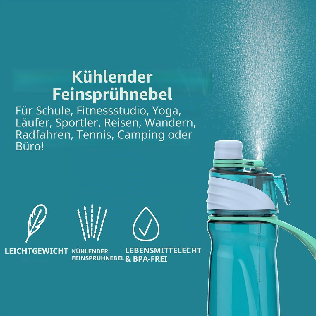 950ml Trinkflasche mit sprühfunktion Nebel Sport Wasserflasche Auslaufsicherer Flasche für Jungen un