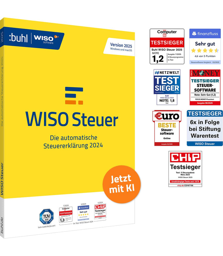 WISO Steuer 2025 (für Steuerjahr 2024) | Für Windows, Mac, Smartphones und Tablets | Standardverpack