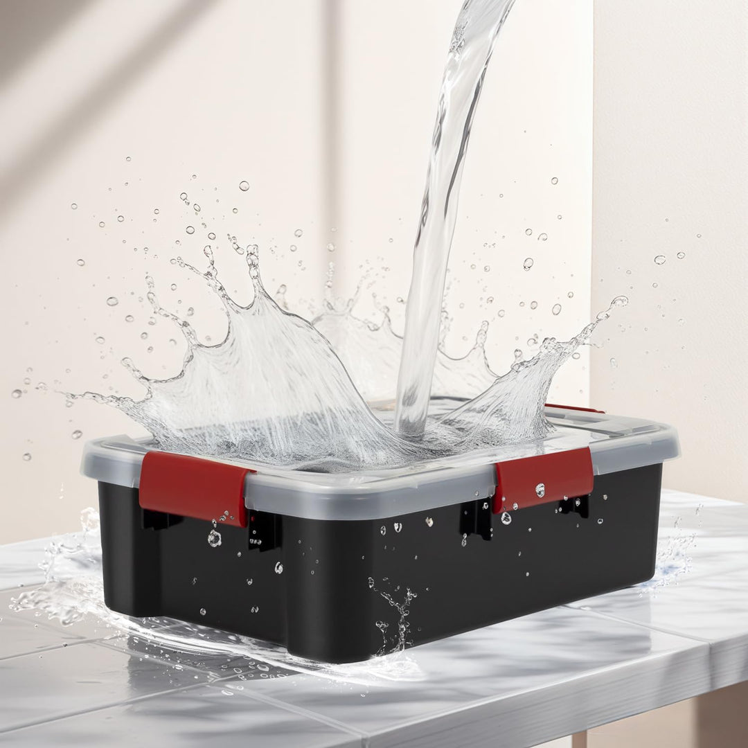 Iris Ohyama, Kunststoff-Aufbewahrungsbox, 10-Liter-Garage-Aufbewahrungsbox, 4er-Set, BPA-frei, AT-S,