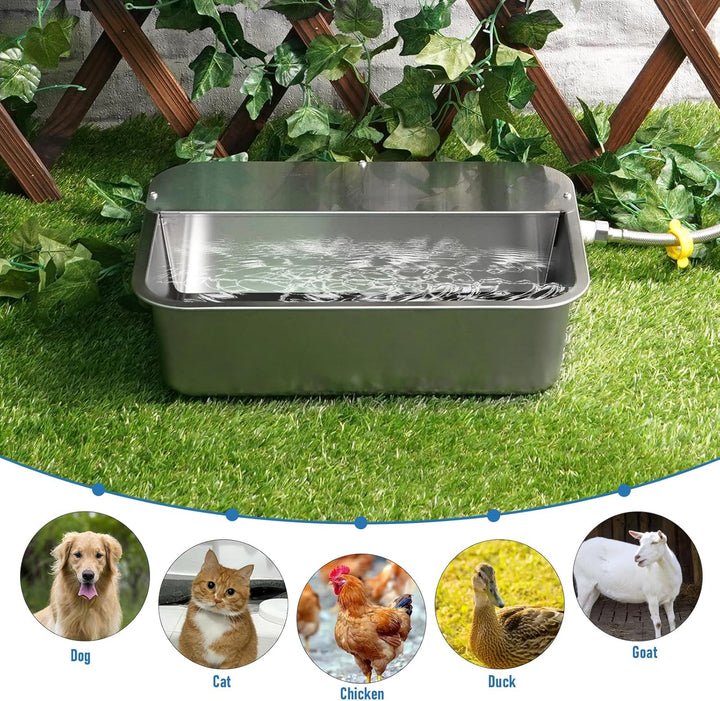 Automatischer Hundewasserspender, 11L Edelstahlnapf für Grosse Hunde, Selbstfüllender Automatischer