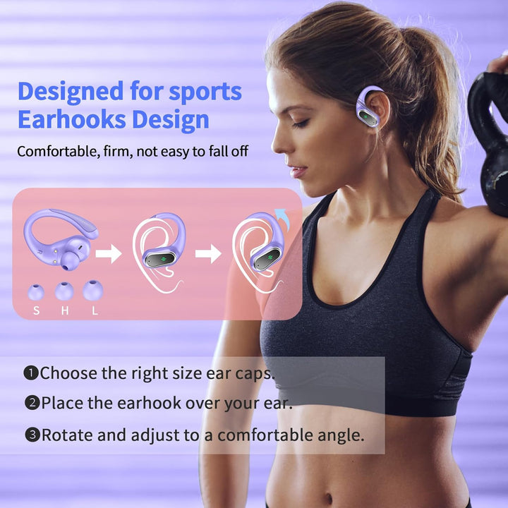 Rolosar Bluetooth Kopfhörer, Kopfhörer Kabellos Bluetooth 5.4 Sport tiefer Bass, In Ear Kopfhörer mi
