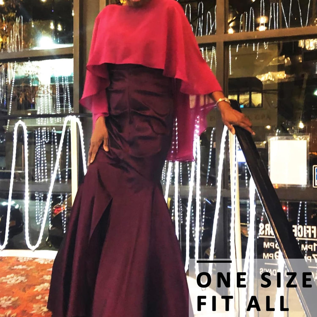 Ladiery Sheer Chiffon Capes Weiche Capelets für Frauen, leichte Tücher und Wraps für Abendpartykleid