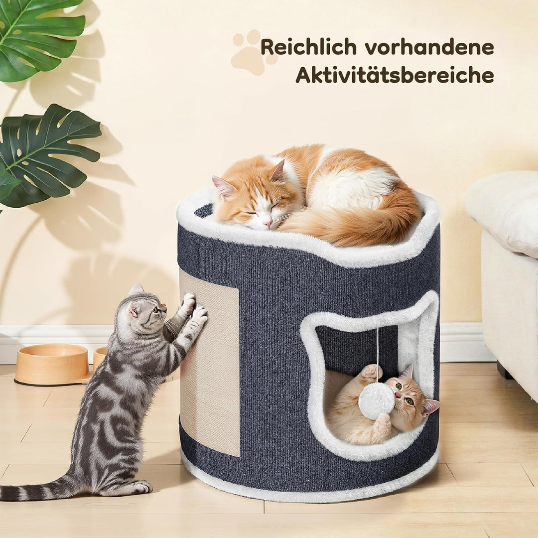 40x40x34cm Grosses Katzenhaus, belastbar 30 kg, Komfortables Katzenbett, Katzen Bettchen, Katzenhöhl