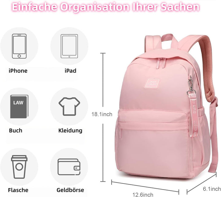 SUN EIGHT 30L Laptop-Rucksack Damen | Wasserabweisender Schulrucksack für Schule, Uni &amp; Reise, Gross