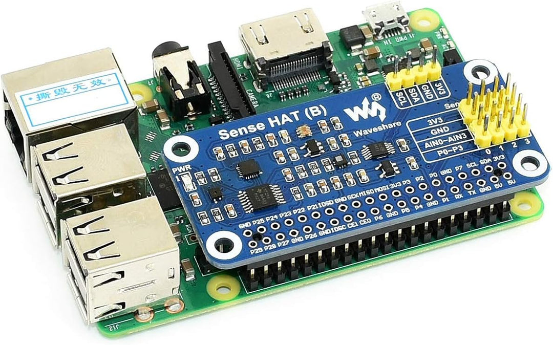 Waveshare Sense HAT (B) for Raspberry Pi Onboard Multi Powerful Sensors Such as Gyroscope Accelerome
