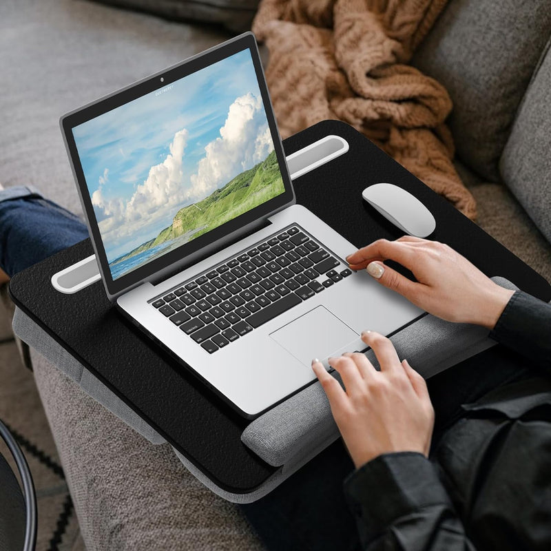 Laptopkissen, PUTORSEN Laptop Knietablett mit Ergonomische Handgelenkauflage, Grössere Laptop Kissen