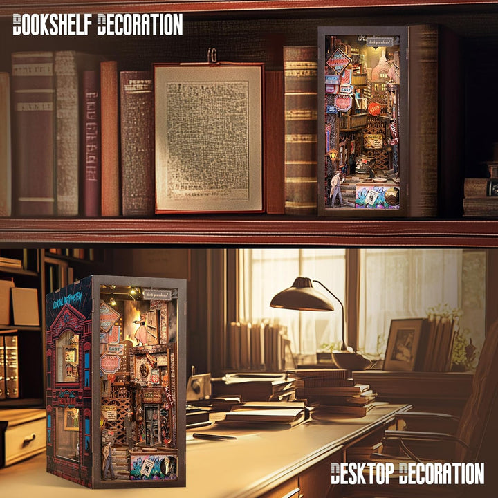 CUTEBEE DIY Book Nook - DIY Puppenhaus Häuser, Miniatur Haus Selber Bauen mit LED-Beleuchtung | Krea