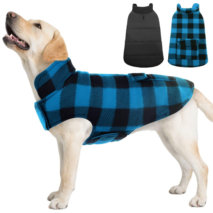 ASENKU Hundemantel für Grosse Hunde 2XL,Warme Hundemantel Winter, Fleece Hundejacke Reversible wasse