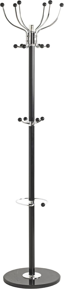 HAKU Möbel Garderobenständer, Marmor, chrom-schwarz, Ø 38 x H 176 cm