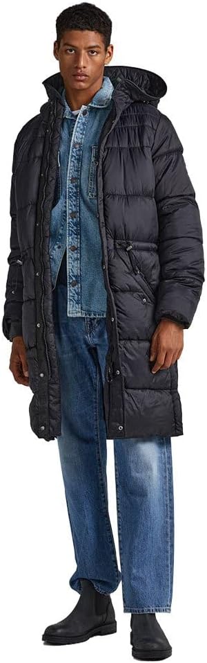 Pepe Jeans Herren Blai Puffer Parka S Schwarz (Black), S Schwarz (Black)
