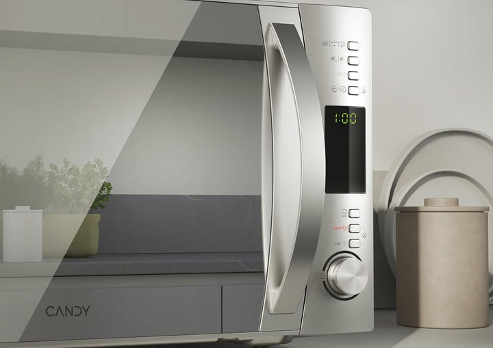 Candy Cmxg25Gdss Mikrowelle mit Grill und Cook-in-App, 25 Liter, 40 automatische Programme, 1450 W,