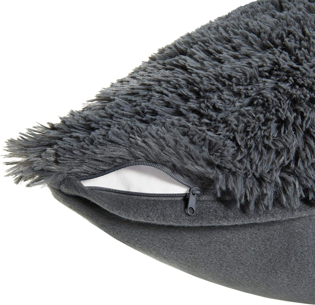 CelinaTex Shetland Bettwäsche 220 x 240 cm 3-teilig grau Polar-Fleece Bettbezug Flokati Optik Bett G