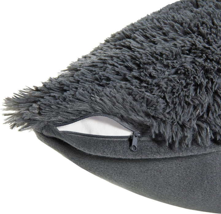 CelinaTex Shetland Bettwäsche 155 x 200 cm 4-teilig grau Polar-Fleece Bettbezug Flokati Optik Bett G