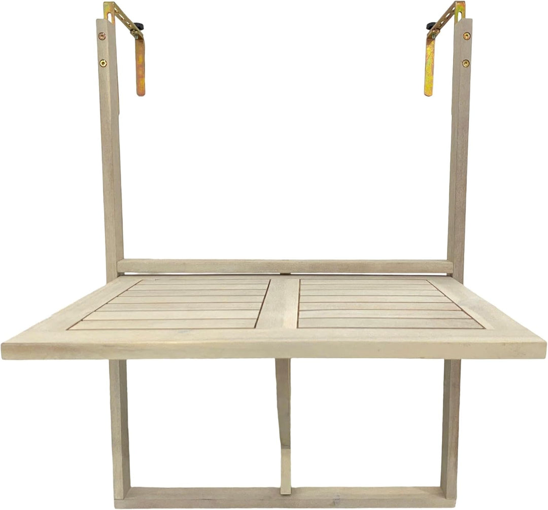 ESTEXO Balkonhängetisch Balkontisch Hängetisch 60x40 cm Klapptisch Balkon Tisch Weiss Klappbar