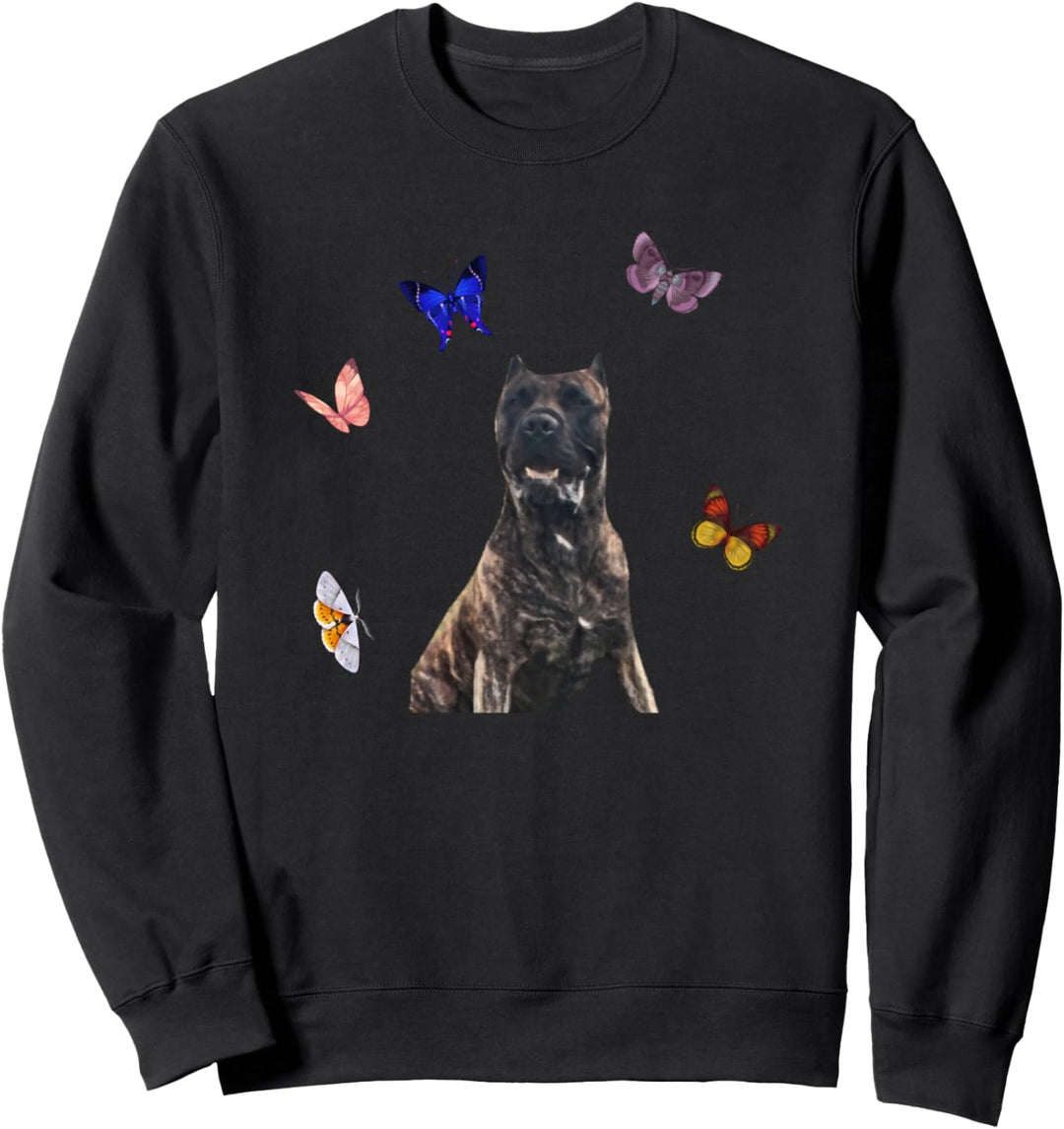 Perro de Presa Canario mit Schmetterlingen Sweatshirt