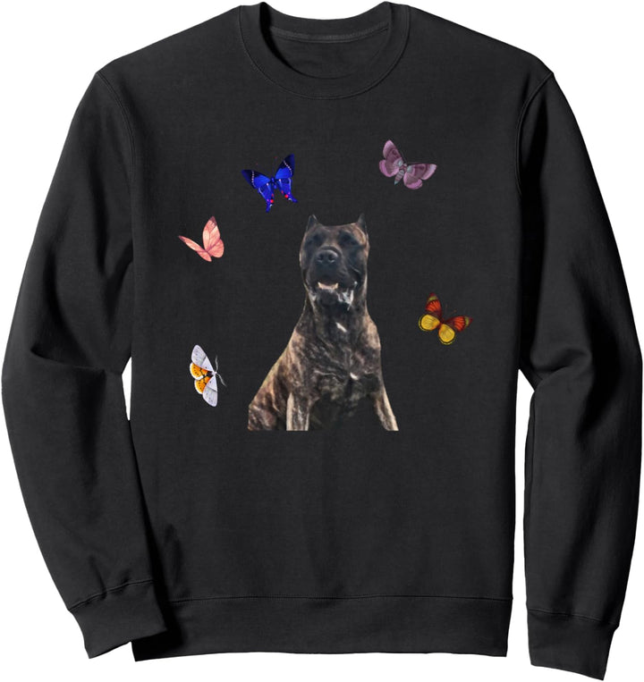 Perro de Presa Canario mit Schmetterlingen Sweatshirt