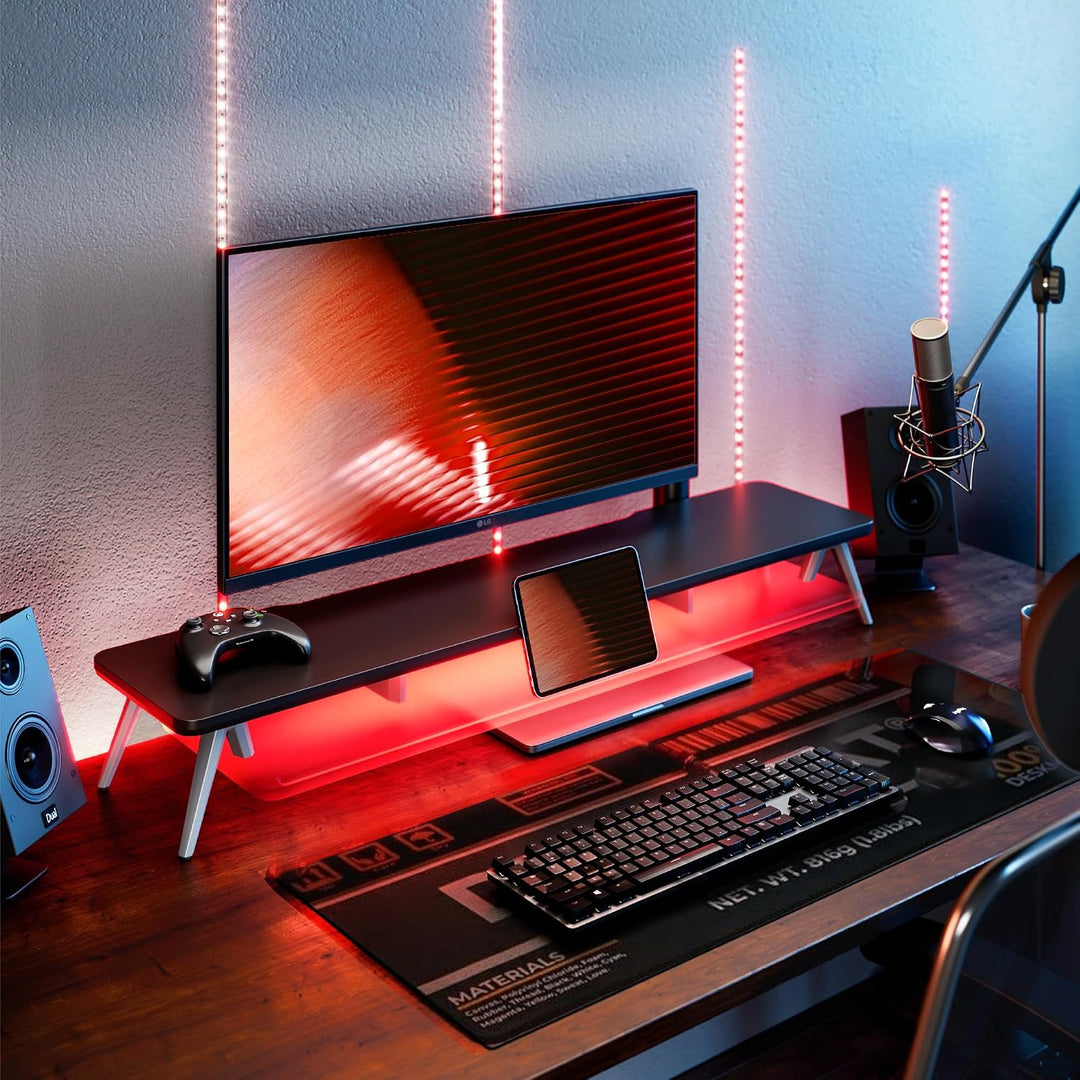 Fenge Monitorständer Riser mit Acrylablage und App-Steuerung LED Lights 108cm Grosser Computerstände