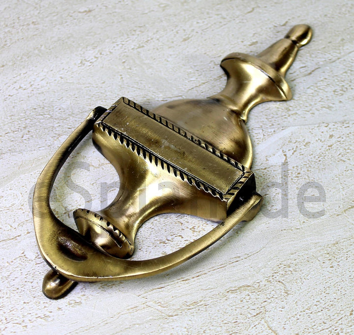 eSplanade Kolonialstil Messing Türklopfer, gelb, 4 X 2 X 20,3 cm