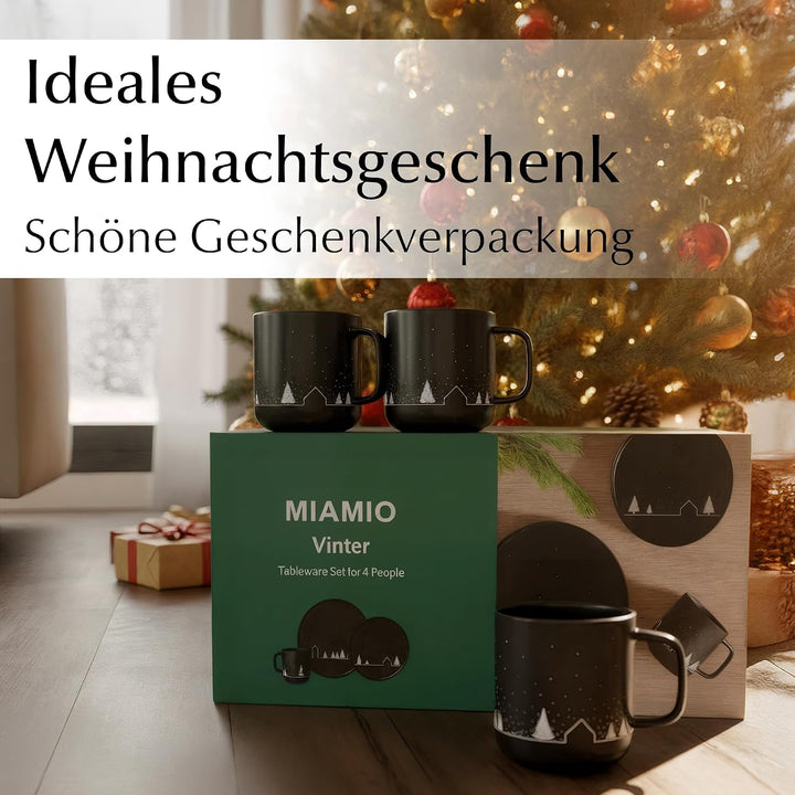 MIAMIO - Geschirrset/Tafelservice, Weihnachtsgeschirr (24-Teilig) - Vinter, 24-teilig