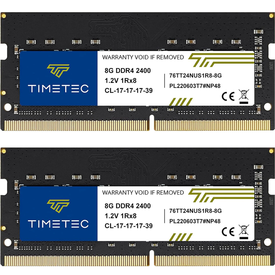 Timetec 16GB KIT (2x8GB) DDR4 2400MHz PC4-19200 Non-ECC Unbuffered 1.2V CL17 1Rx8 Single Rank 260 Pi