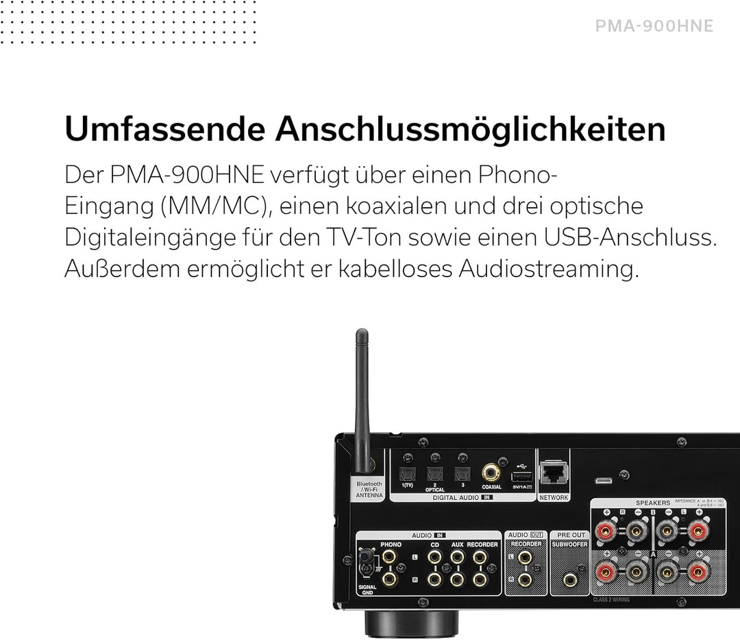 Denon PMA-900HNE HiFi Verstärker, Stereo Verstärker Mit HEOS Built-in, 2x85W, Eingebauter Phono-Vorv