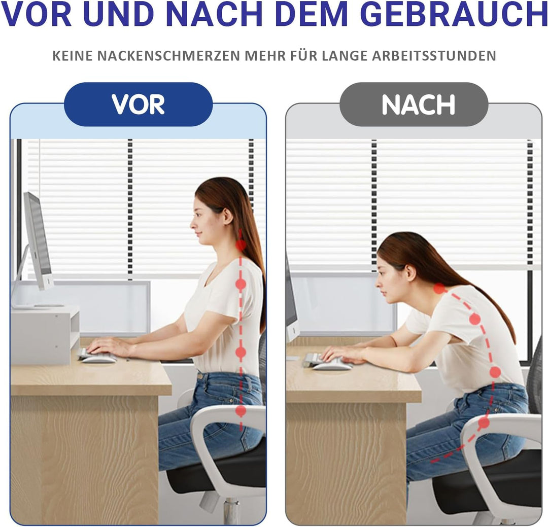 Catekro Monitorständer Weiss, Monitorerhöhung, Monitor Unterbau für PC Computer Laptop Drucker - Bil