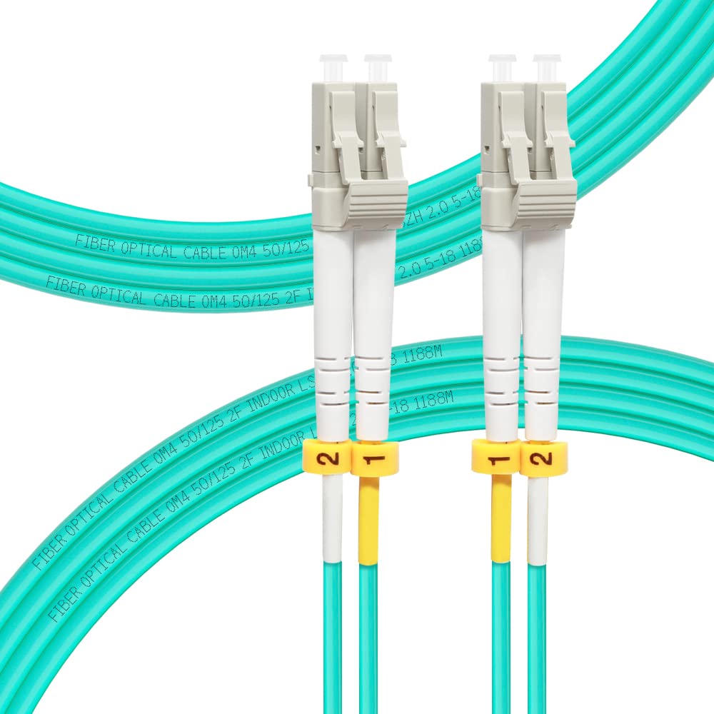 FLYPROFiber LWL Glasfaser Patchkabel, 3M-4pack OM4 LC auf LC | Längenoptionen: 0,2m-100m, 40GB/100GB