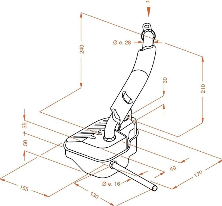 Auspuffanlage LeoVince Komplettanlage SITO, Stahl für Piaggio Vespa 50 / Special / 125 Primavera