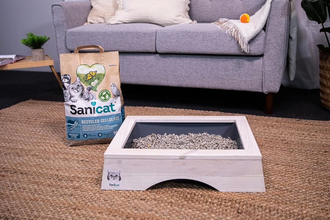 Sanicat – Absorbierende Multipet-Streu aus recycelter Zellulose | Ausgezeichnete Absorption und Geru