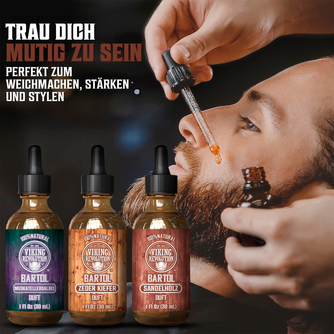 Viking Revolution - Bartöl - Macht Weich, Schützt und Stärkt - Aus Ganz Natürlichen Sandelholz, Kief