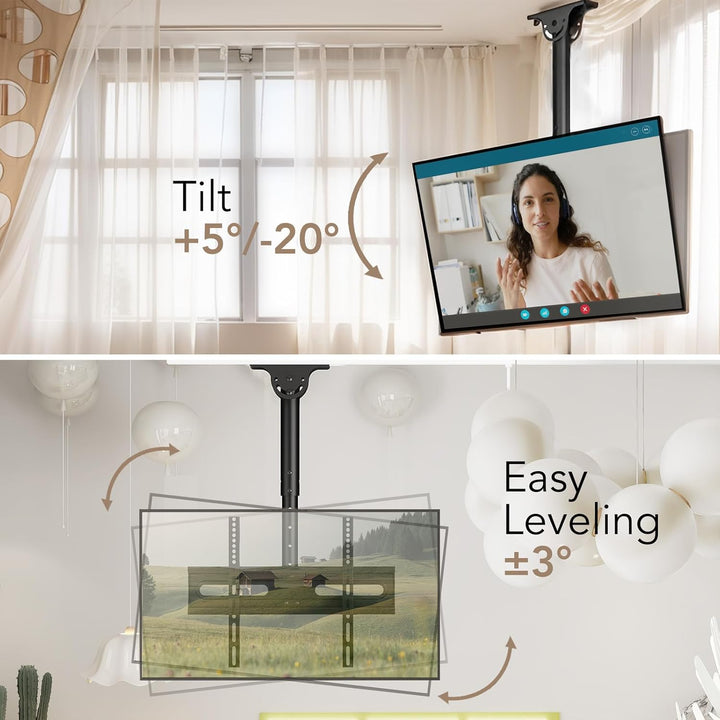 TV Deckenhalterung Verstellbare Halterung für die meisten LED-, LCD-, OLED- und Plasma-Flachbildschi
