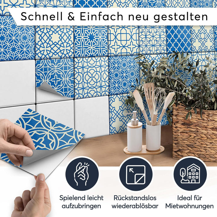 CREATISTO Mosaik Klebefliesen Stickerfliesen Fliesenfolie - Selbstklebende Fliesen Folie I Stickerfl