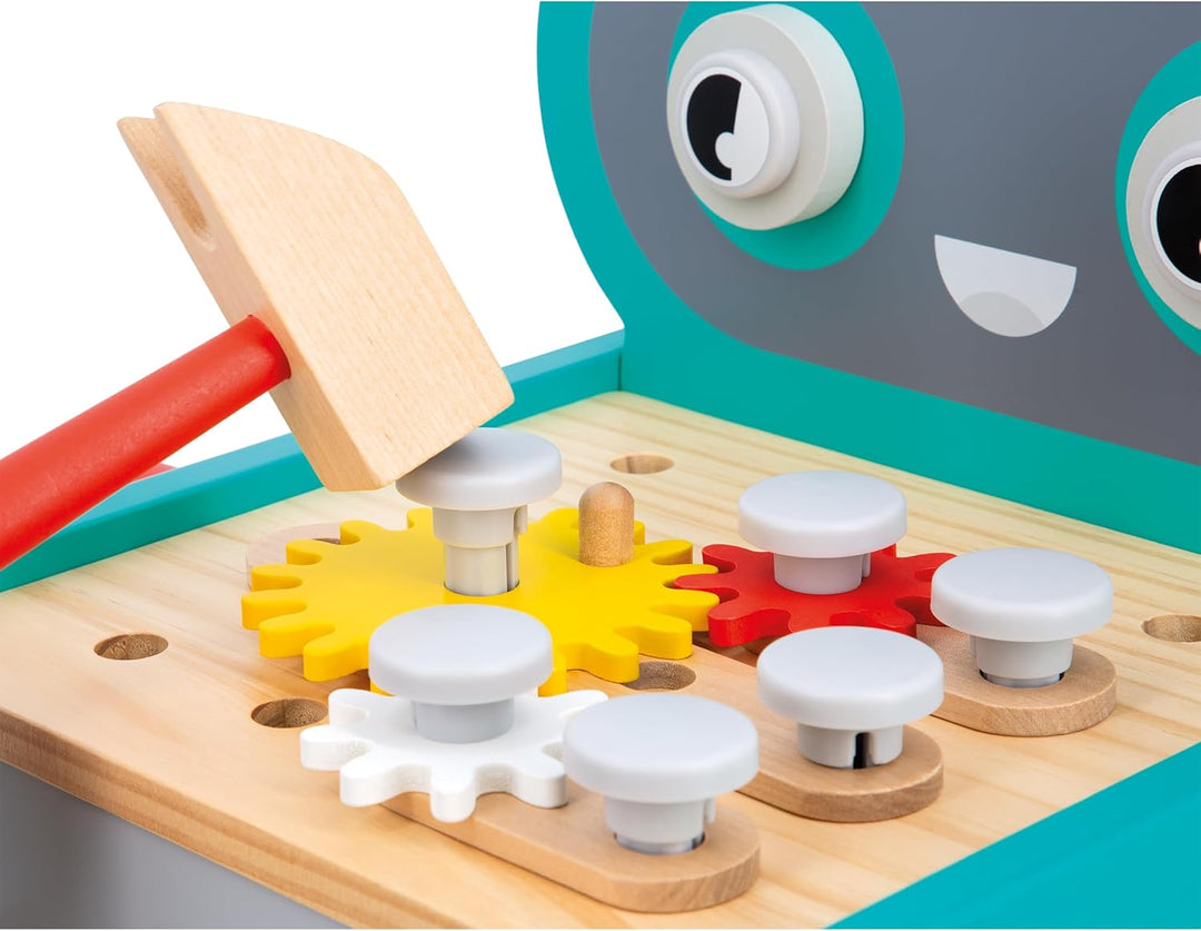 Janod - Mein erstes Konstruktionsspiel - Roboterwagen - Bastel- & Rollenspiel - 38 Zubehörteile - Fö