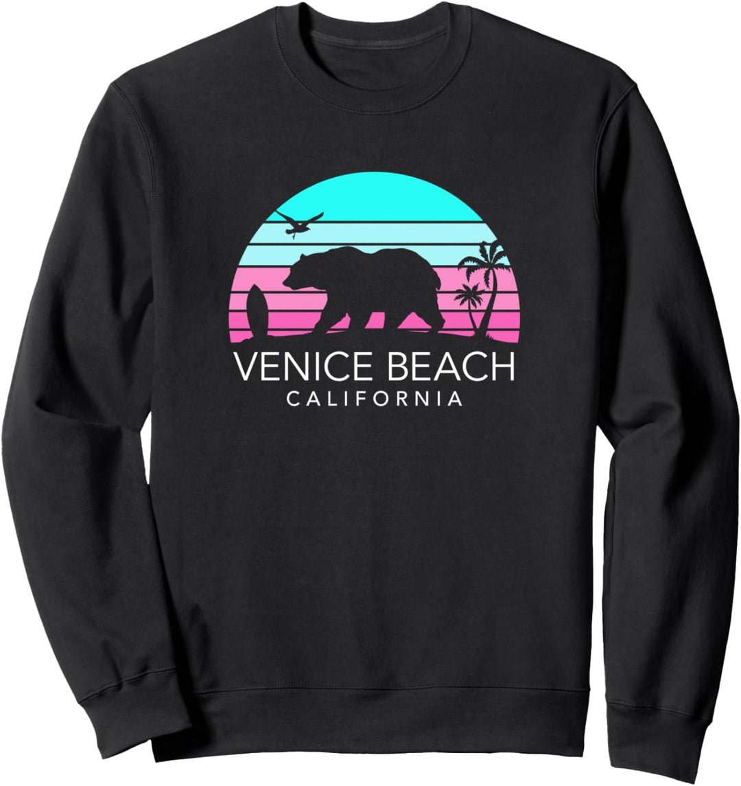 Retro Cali Venice Beach Kalifornien Bär Surf Sweatshirt