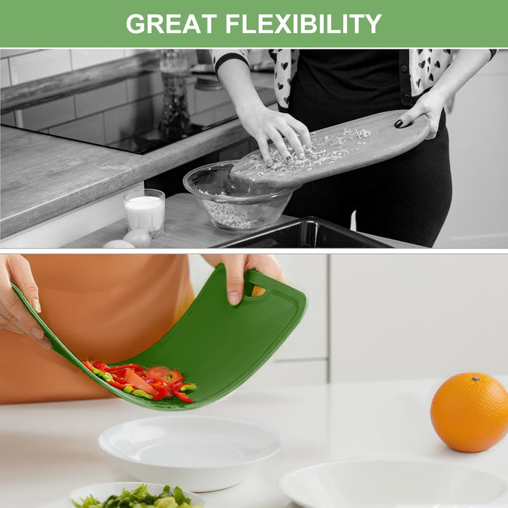 Gintan Flexibles TPU Schneidebrett, BPA-frei, mit Messer- und Saftrille, kratzfeste flexible Schneid