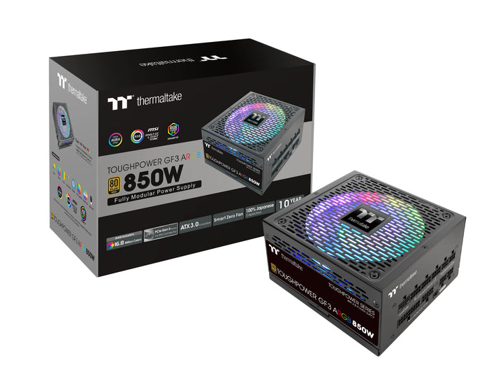 Thermaltake Toughpower GF 3 ARGB 850W | PC-ATX-3.0-Netzteil | PCIe Gen 5.0 | 80-Plus-Gold | voll-mod