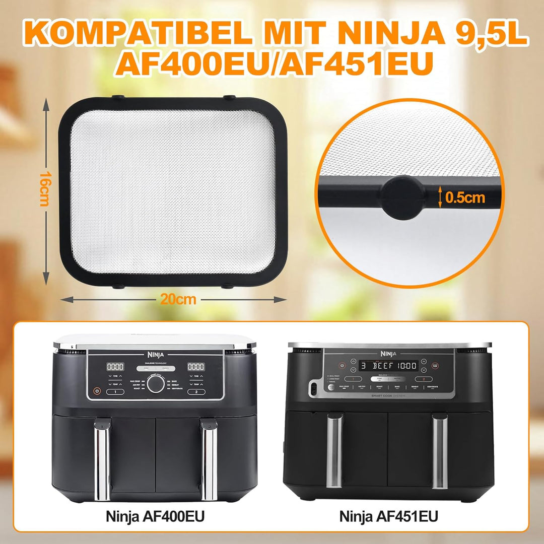 2 Stück Edelstahl Spritzschutz Heissluftfritteuse Zubehör Kompatibel mit Ninja Foodi Max Dual Zone A