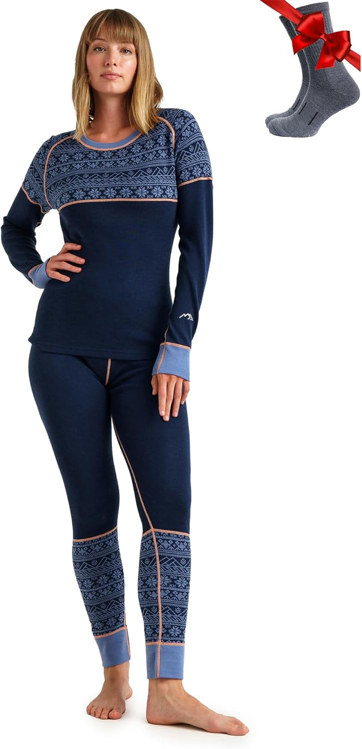 Merino.tech 100% Merino Unterwäsche Damen Set - Leicht, Mittelgewicht, Funktionsunterwäsche Merinowo