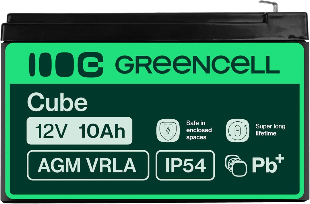 Green Cell® AGM 12V 10Ah Akku Vlies Batterie VRLA Blei Batterie Bleiakku Ersatzakku Akkubatterie Ver