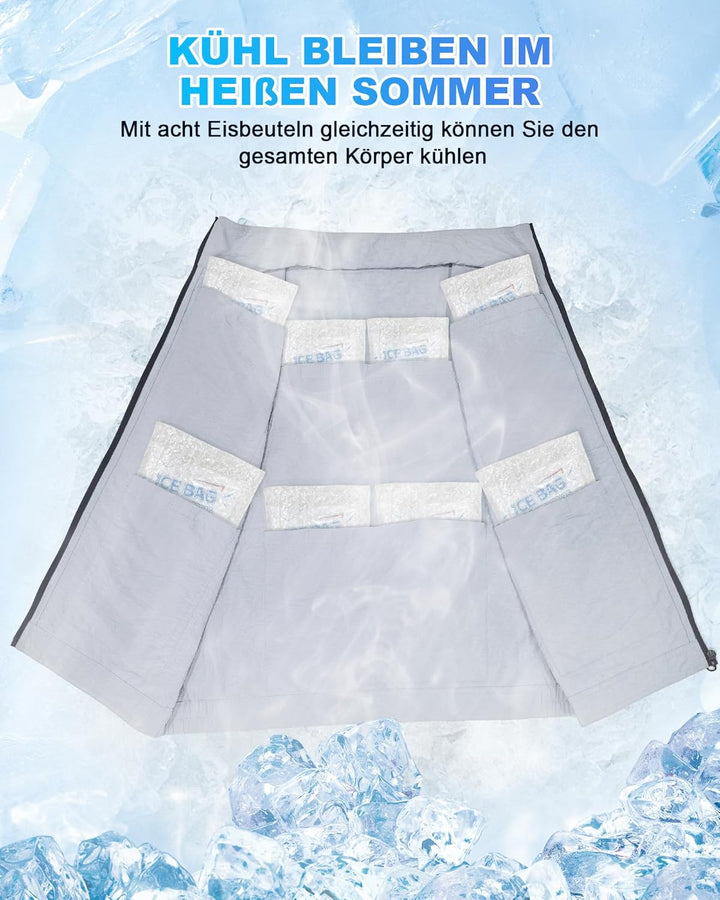 FERNIDA Kühlweste, Eisweste Cooling Weste mit 24 Eisbeutel für Sommer im Freien Heisses Wetter, Jage