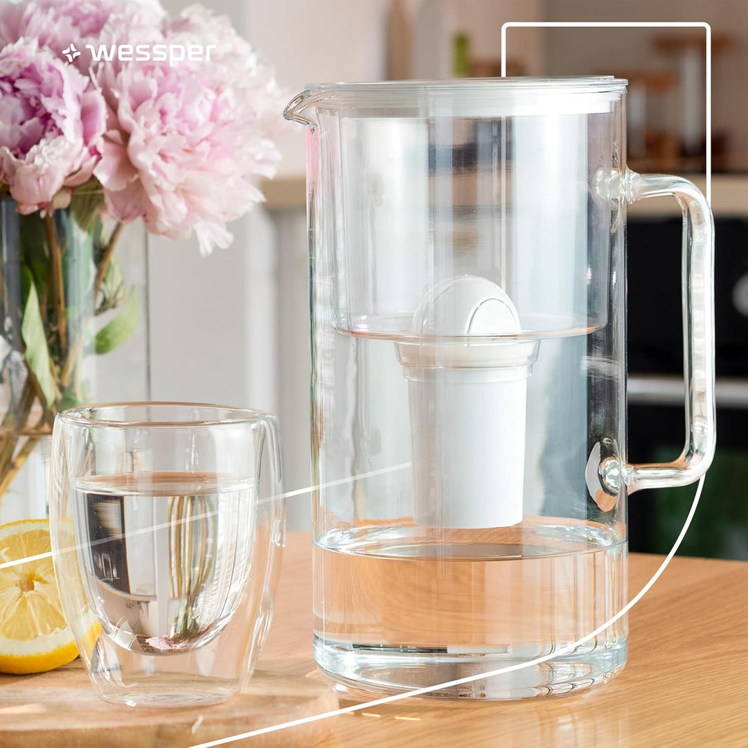 Wessper Wasserfilter Kartuschen Aqua Classic für Wasserkanne, Aktivkhole Filter, Filterkartuschen Ko