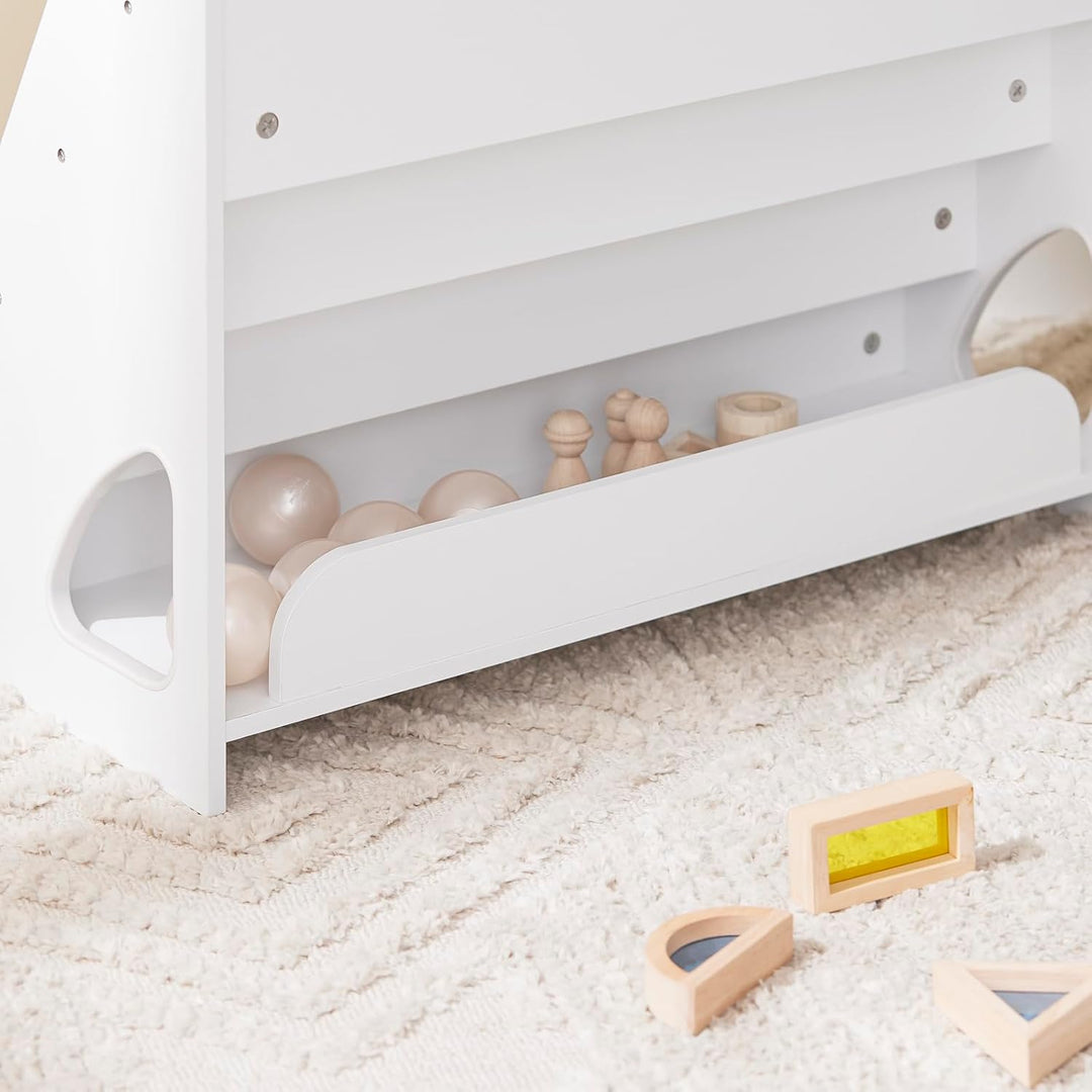 SoBuy Bücherregal Kinder Montessori Kinderregal mit 4 offenen Fächer 1 Ablagefächern Regal Kinderzim